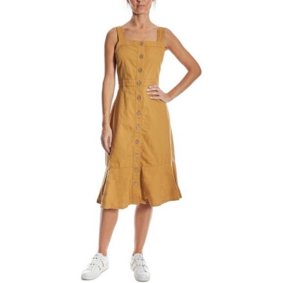 Oat New York Dresses & Skirts - OAT New York Sleeveless Button Front Midi Dress Mustard Size XL